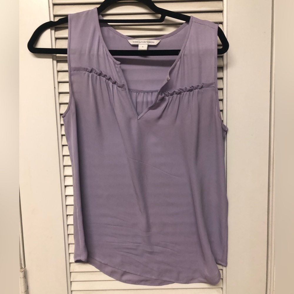 DVF lavender silk top size small